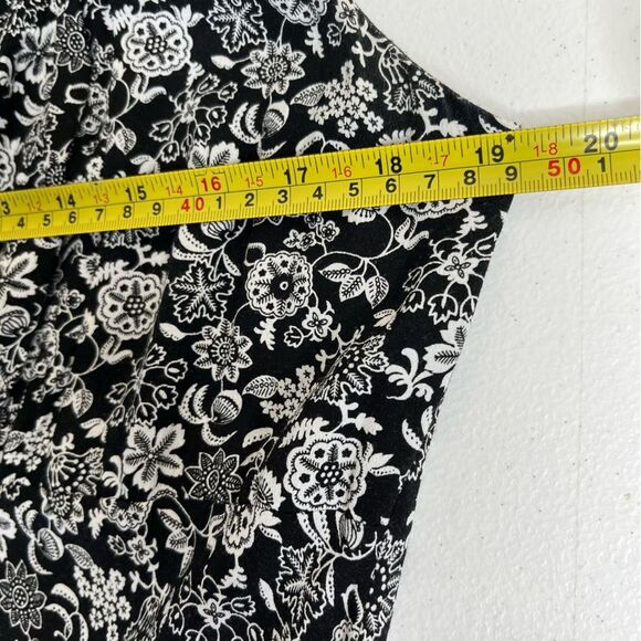 Ann Taylor Loft Black White Floral Keyhole Front Sleeveless Y2K Shift Dress 8 - Picture 10 of 14